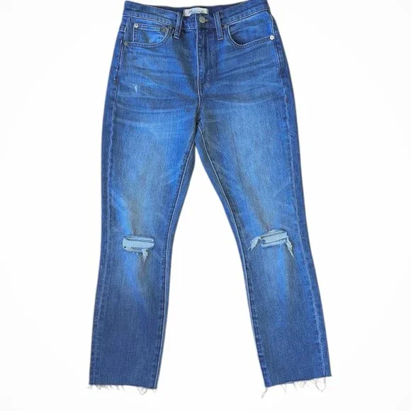 Madewell the high rise slim crop boyjean knee rip edition - Picture 6 of 10